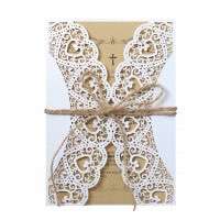 Vellum Paper Invitation White Butterfly Pattern Valentine's Day Greeting Card